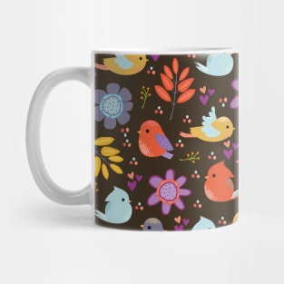 Cute Beautiful Colorful Birds Pattern Artwork Mug